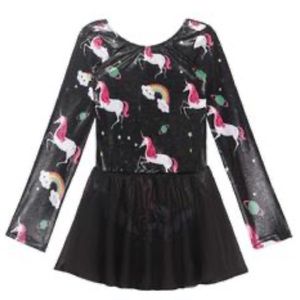 DANCE OUTFIT GYMNASTICS BALLET BLACK LONG SLEEVE LEOTARDS WITH SKIRT 🌟NWT🌟